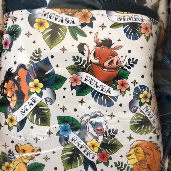 Loungefly x Disney lion king tattoo mini back pack white multi NWT - Picture 8 of 9